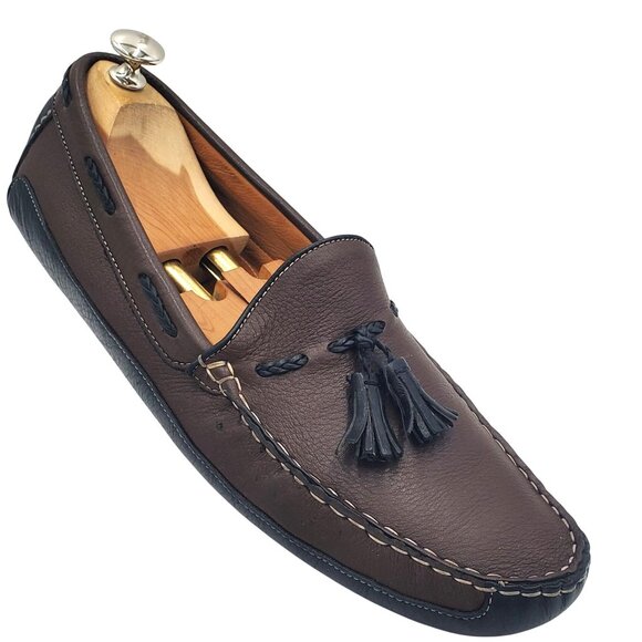 Bragano Cole Haan Men's size 10.5 Brown Leather Driving loafer Shoes Italy - Picture 1 of 12